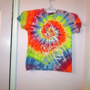 Vtg Disney Parks Psychedelic T-Shirt Size M Hand Painted Mickey Short Sleeves